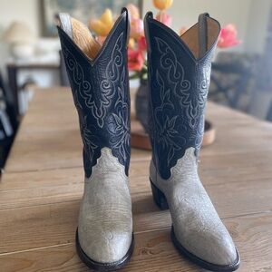Vintage Justin Antelope Grey Western Boots 7B